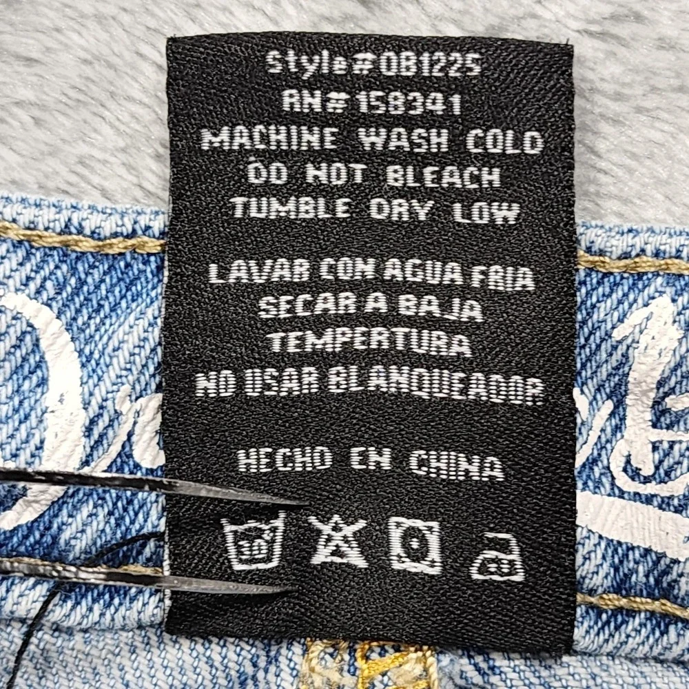 Organic Blue‎ Jeans Womens 7/28 Blue High Rise Relaxed Straight Carpenter Denim